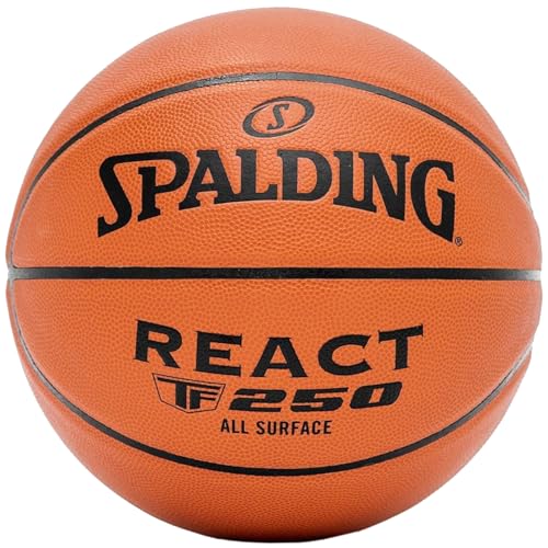 Spalding – TF-250 – Basketballball – Größe 5 – Basketball – zertifizierter Ball – hohe Haltbarkeit – Indoor & Outdoor – Anti-Rutsch – hervorragender Halt