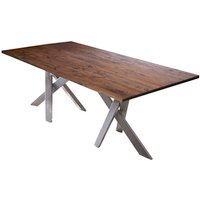 SIT Tisch »TABLES & CO«, HxT: 75,5 x 100 cm, Holz - braun | silberfarben