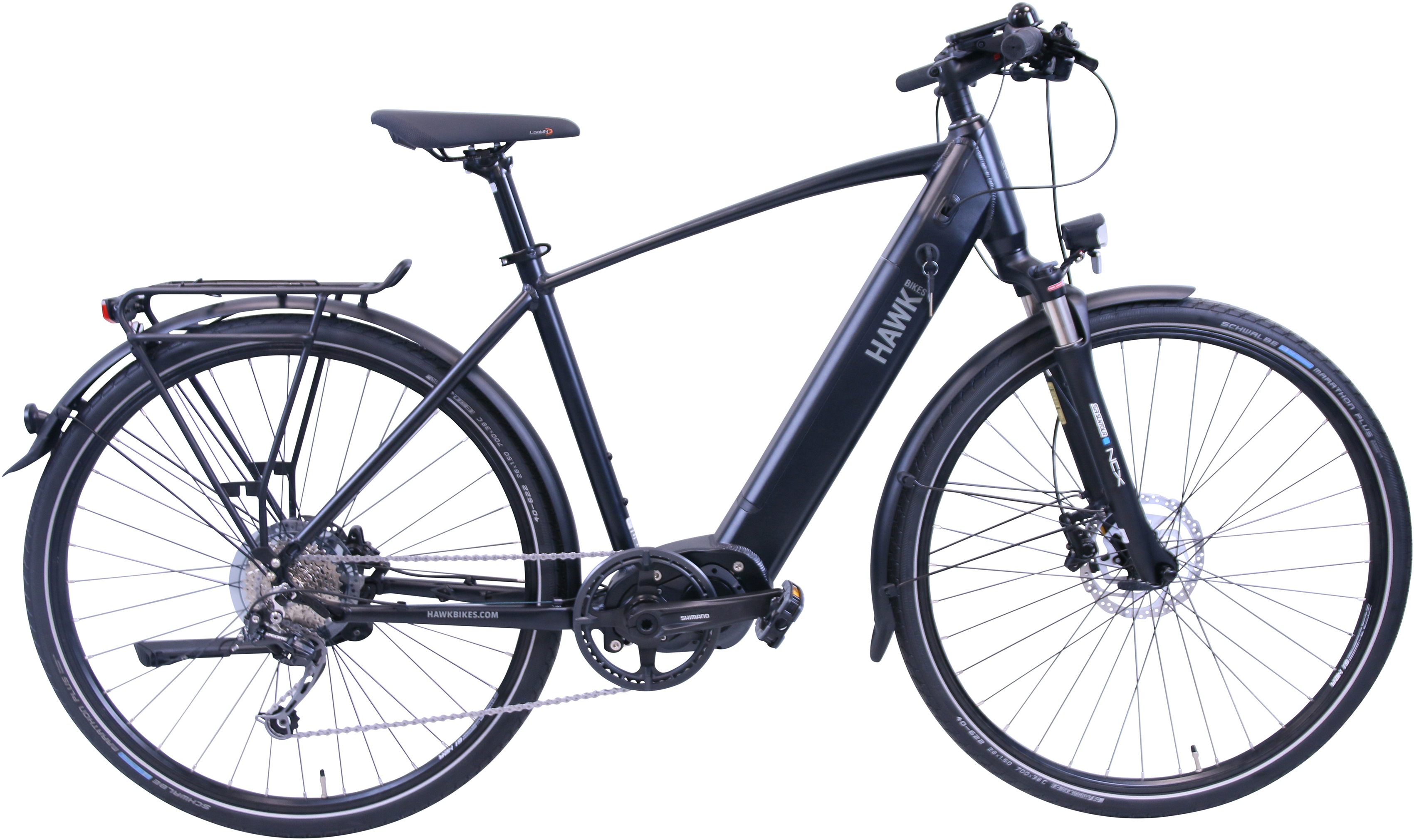 HAWK Bikes E-Bike "eTrekking Integrated Gent STEPS", 9 Gang, Shimano, Alivio 9-Gang, Mittelmotor 250 W