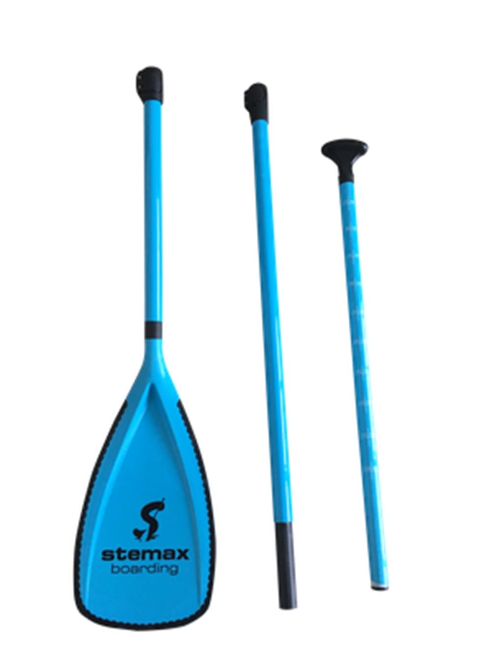 Stemax Fiberglas 3-teilig verstellbares SUP Paddel für SUP-Board Surfboard Stand up Paddle (Farbe: Blau)