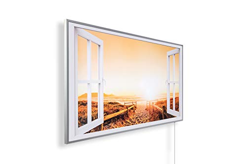 Könighaus Fern Infrarotheizung - Bildheizung in HD Qualität mit TÜV/GS - 200+ Bilder – mit Smart Home Thermostat, steuerbar mit APP für Handy- 1000 Watt (227 Fenster offen)