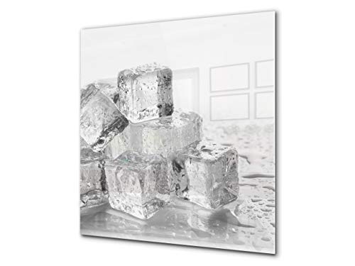 Aufkantung aus Hartglas - Glasrückwand - Rückwand für Küche und Bad BS18 Serie Eiswürfel: Ice Cubes Gray 3
