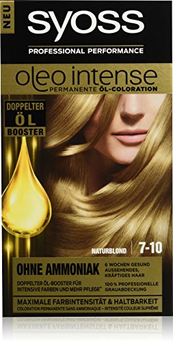 Syoss Oleo Intense Haarfarbe, 7-10 Naturblond, 3er Pack (3 x 115 ml)