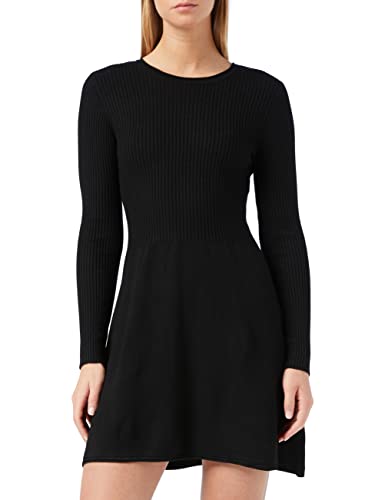 ONLY NOS Damen ONLALMA L/S O-Neck Dress KNT NOOS Kleid, Schwarz (Black Black), 42 (Herstellergröße: XL)