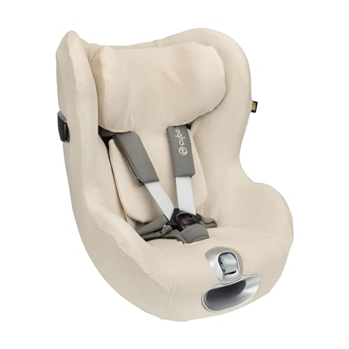 UKJE Schutzabdeckung kompatibel mit Cybex Sirona Z und Sirona T i-size - Autositzbezüge für Kinder - Autositzbezug für Kinder (Beige Wafel)