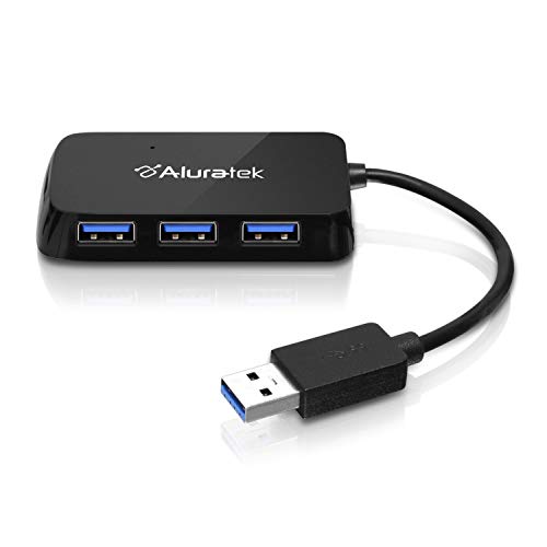 Aluratek 4-Port USB 3.1 SuperSpeed Hub with Attached Cable (AUH2304F)