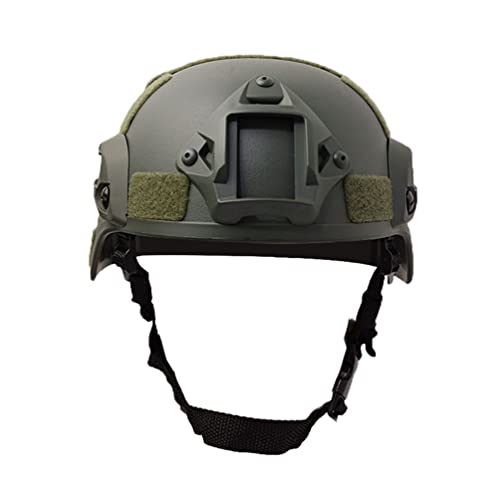 PengGengA Taktischer Helm Militär-Stil Einstellbar Schutzhelm mit Pads und Seitenschienen Sturzhelm für Airsoft Paintball (Einheitsgröße, Armeegrün)