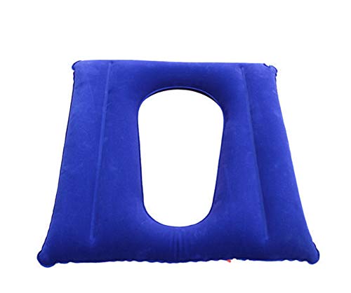 Anti-Bettlaken Patienten-Luftkissen mit Hole-geeignet für Rollstuhl & Toilette Stuhl & Bed Care-Blau, 50×48cm