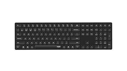 Rapoo Drahtlose Tastatur (Wireless, Bluetooth, Keyboard, 2.4GHz, Batterien, USB Adapter) schwarz