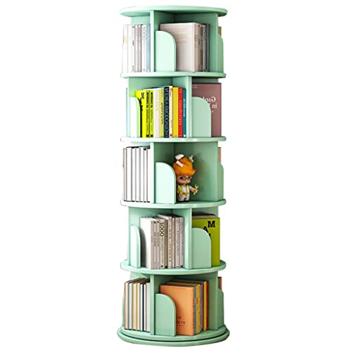 FUYAO 360 Grad rotierendes Bücherregal 5-Shelf Multifunktional revolvierende Bücherregal für Schlafzimmer Wohnzimmer und Heimbüro-Platzsparende Aufbewahrungslösung