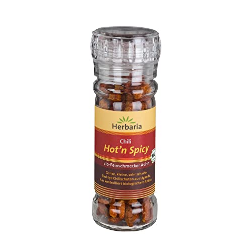Herbaria "Hot`n Spicy" Chilis geschrotet, 1er Pack (1 x 20 g Glasmühle) - Bio