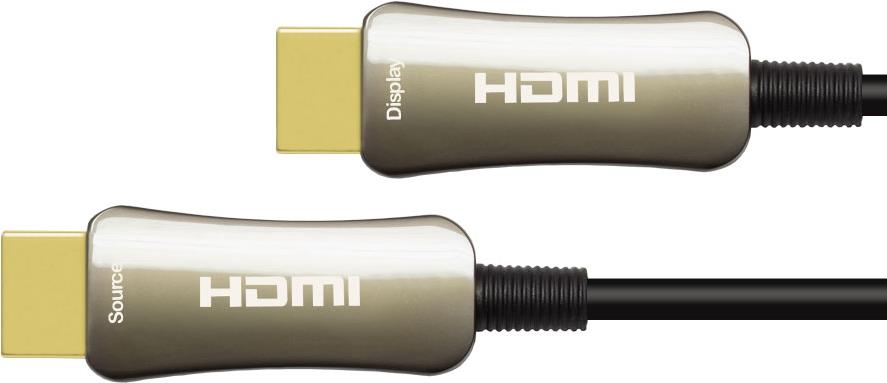 80.00m PYTHON HDMI2.0 Anschlusskabel Hybrid HDMI-Stecker auf HDMI-Stecker Schwarz 4K*2K / 60 Hz / Glasfaser / Kupfer