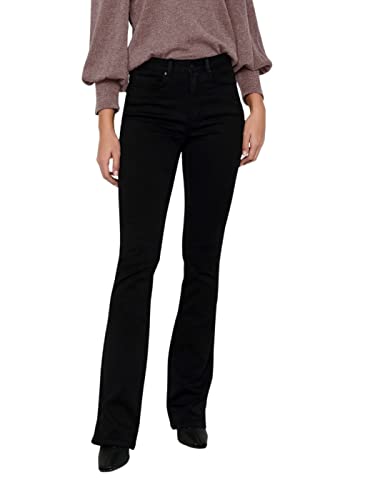 ONLY NOS Damen Flared Jeans onlROYAL HIGH Sweet 600, Schwarz (Black), W27/L30 (Herstellergröße: S)