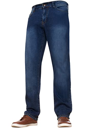 Enzo Herren Straight Leg Jeans, blau, 34 W/34 L