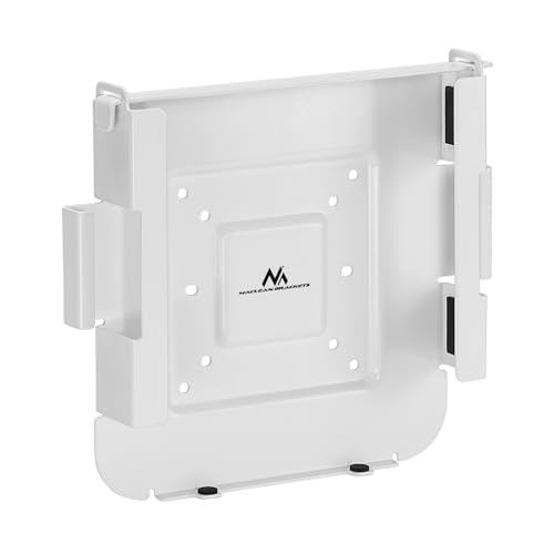 Maclean MC-473 3in1 Halterung Kompatibel mit MAC Mini ab 2014, Befestigung an der Wand, unter dem Schreibtisch oder an der Rückseite eines Monitors - Kompatibel mit VESA-Halterungen 75x75 und 100x100