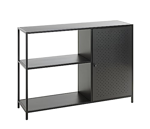 Haku-Möbel Regal, Metall, schwarz, T 30 x B 100 x H 75 cm