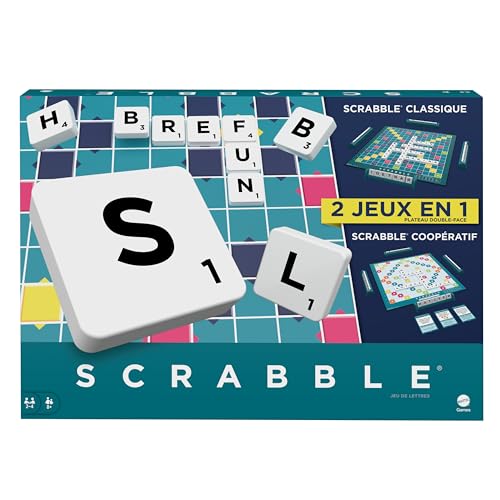 Mattel Games Scrabble Zwei in Eins, Version: Französisch, HWD44