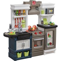 Step2 Modern Metro Kitchen Spielküche | Spielzeugküche für Kinder mit 33 teiligem Zubehör Set inkl. u.a. Geschirr & Töpfe | Kinderküche aus Kunststoff / Plastik