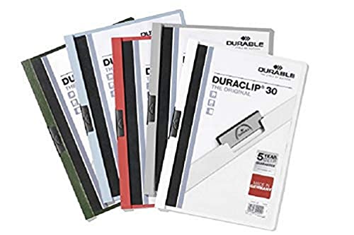 Durable 220002 Klemm-Mappe Duraclip Original 30 Hartfolie (bis 30 Blatt A4) 25er Packung weiß