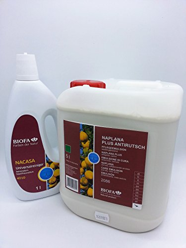 Eco-Werk Set | Biofa | NAPLANA PLUS antirutsch Pflegeemulsion 5 Liter + Nacasa Universalreiniger 1 Liter