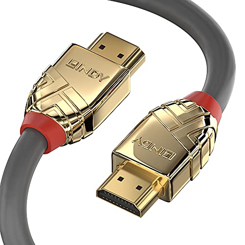 LINDY HDMI Anschlusskabel [1x HDMI-Stecker - 1x HDMI-Stecker] 1 m Grau