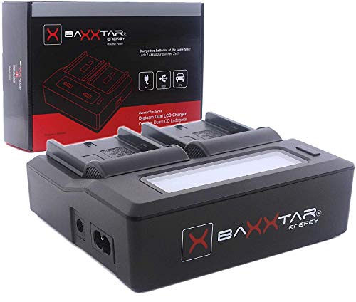 Baxxtar Pro - LCD DUAL Ladegerät - kompatibel mit Akku Canon BP-807 BP-808 BP-809 BP-819 BP-820 BP-827 BP-828