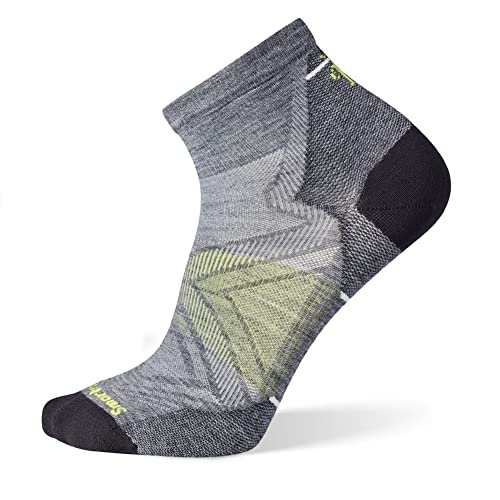 Smartwool Unisex-Adult Run Zero Cushion Ankle Socks, MEDIUM Gray, L