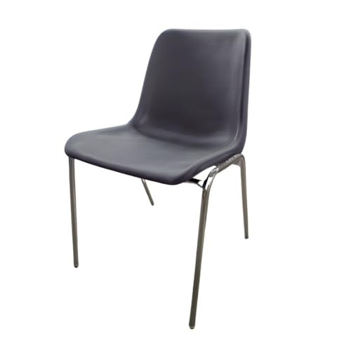 Besucherstuhl MEE215, Wartezimmerstuhl, Kunststoffstuhl, Konferenzstuhl, Stapelbarer und leichter Stuhl, Leicht zu reinigen Platzsparender Stuhl (Antrazit)