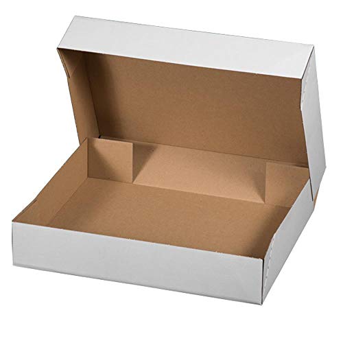Ropipack Klappdeckelkarton Aufbewahrungskarton Versandkarton Systemcontainer weiß, Klein 400 x 300 x 80 mm - 20 Stück