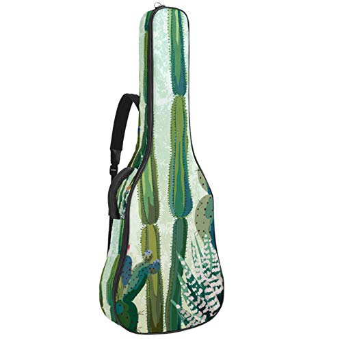Gitarrentasche mit Reißverschluss, wasserdicht, weich, für Bassgitarre, Akustik- und klassische Folk-Gitarre, Kaktusgrün