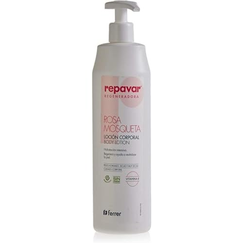Repavar - Feuchtigkeitsspendende Körperlotion - Formel mit Hagebutte und Vitamin E - Hautregenerierend und Revitalisierend - Intensive Hautpflege - 500 ml
