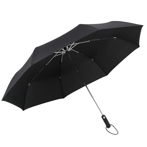 LMLXYZ Regenschirm Großer Regenschirm Für Männer 120cm Große Faltende Automatische Regenschirme Winddicht 8k Sonnenschirm Im Freien-schwarz