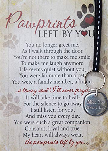 The Grandparent Gift Co Pawprints Left by You Sentiment mit Schlüsselanhänger, ideales Geschenk für Haustiere