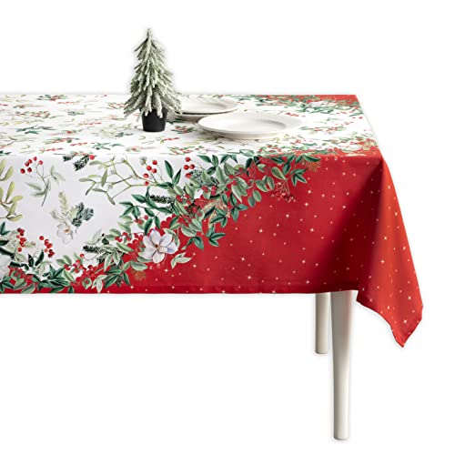 Maison d' Hermine Noel 100% Baumwolle Tischdecke für Küche | Abendessen | Tischplatte | Dekoration Parteien | Hochzeiten | Thanksgiving/ Weihnachten (140cm x 180cm)