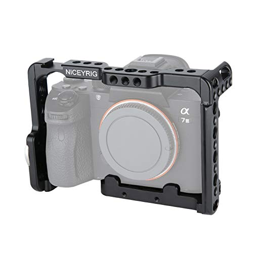NICEYRIG A7 III/A7R III/A7R II/A7S II/A7 II Kamera Käfig mit HDMI Kabelklemme Style Rosette für Sony A7III/A7II/A7RII/A7SII/A7RIII/Kamera
