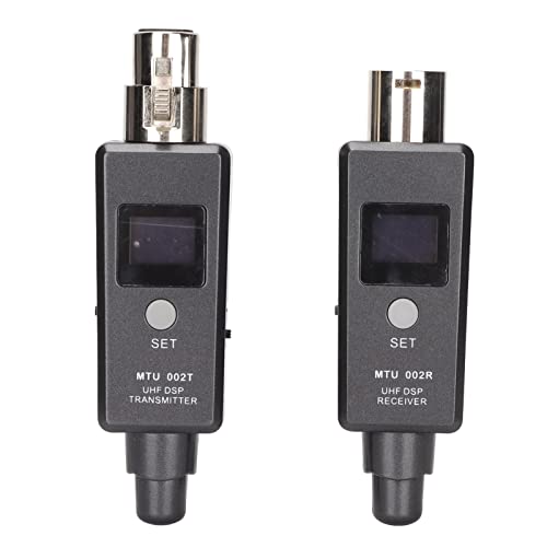 Kabelloser Mikrofonadapter, kabelloses Mikrofonsystem, kann kabellosen XLR-Sender und -Empfänger für gemischtes Audio aufladen, Schwarz.