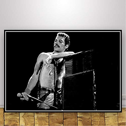 LCSLDW Leinwanddruck Freddie Mercury Rhapsody Queen Poster Und Drucke Wandbilder Wohnzimmer Leinwand Malerei Dekorative Wohnkultur, 70X100Cm No Frame