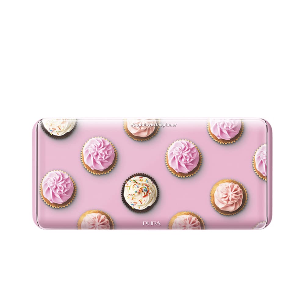Pupa Sweet Kosmetiktasche 007 Pink Cupcake Palette Augen und Gesicht mit Spiegel 20 g