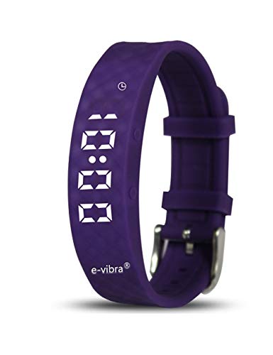 e-vibra Töpfchentraining Uhr - Wiederaufladbare leise vibrierende Uhr - Medizinische Erinnerung Uhr - mit Timer und 15 täglichen Alarmen (lila)