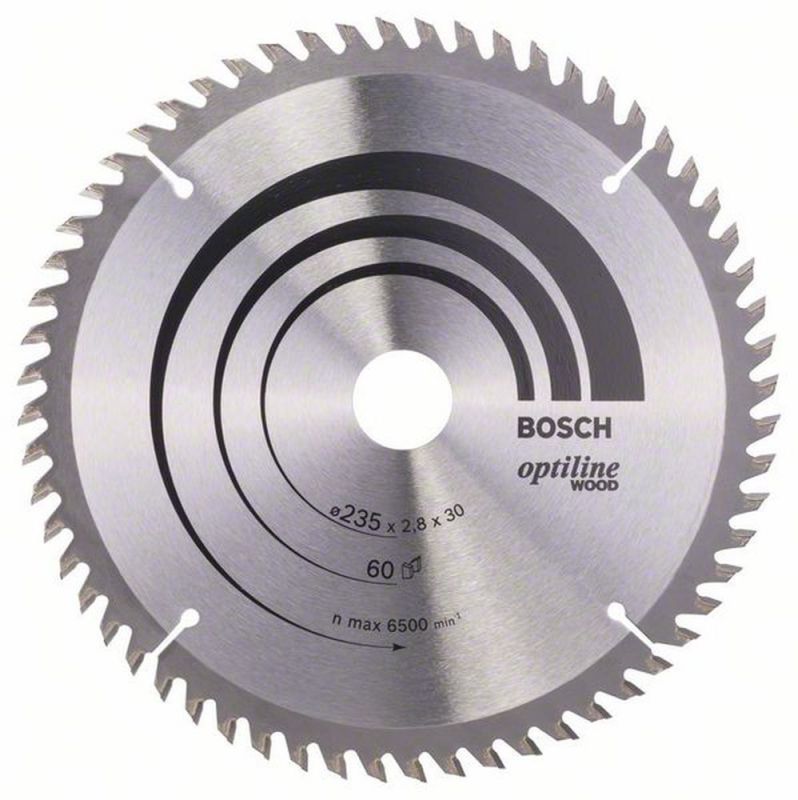 Bosch Kreissägeblatt Optiline Wood für Handkreissägen, 235 x 30/25 x 2,8 mm, 60 2608641192