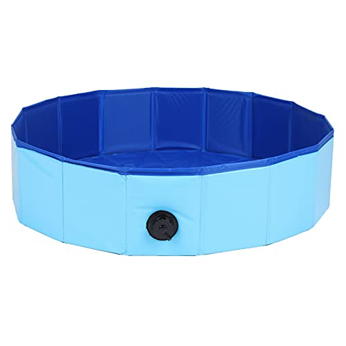 Sren Haustier-Schwimmbad, Haustier-Badewanne, Kunststoff, für den Innen- und Außenbereich, faltbar, für Dusche (blau, 160 x 30 cm)
