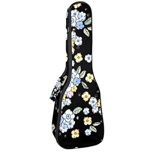 Ukulele Koffer Blaue Blume Ukulele Tasche 23 Zoll 10Mm Gepolsterte Für Sopran Tenor Konzert Ukulelen