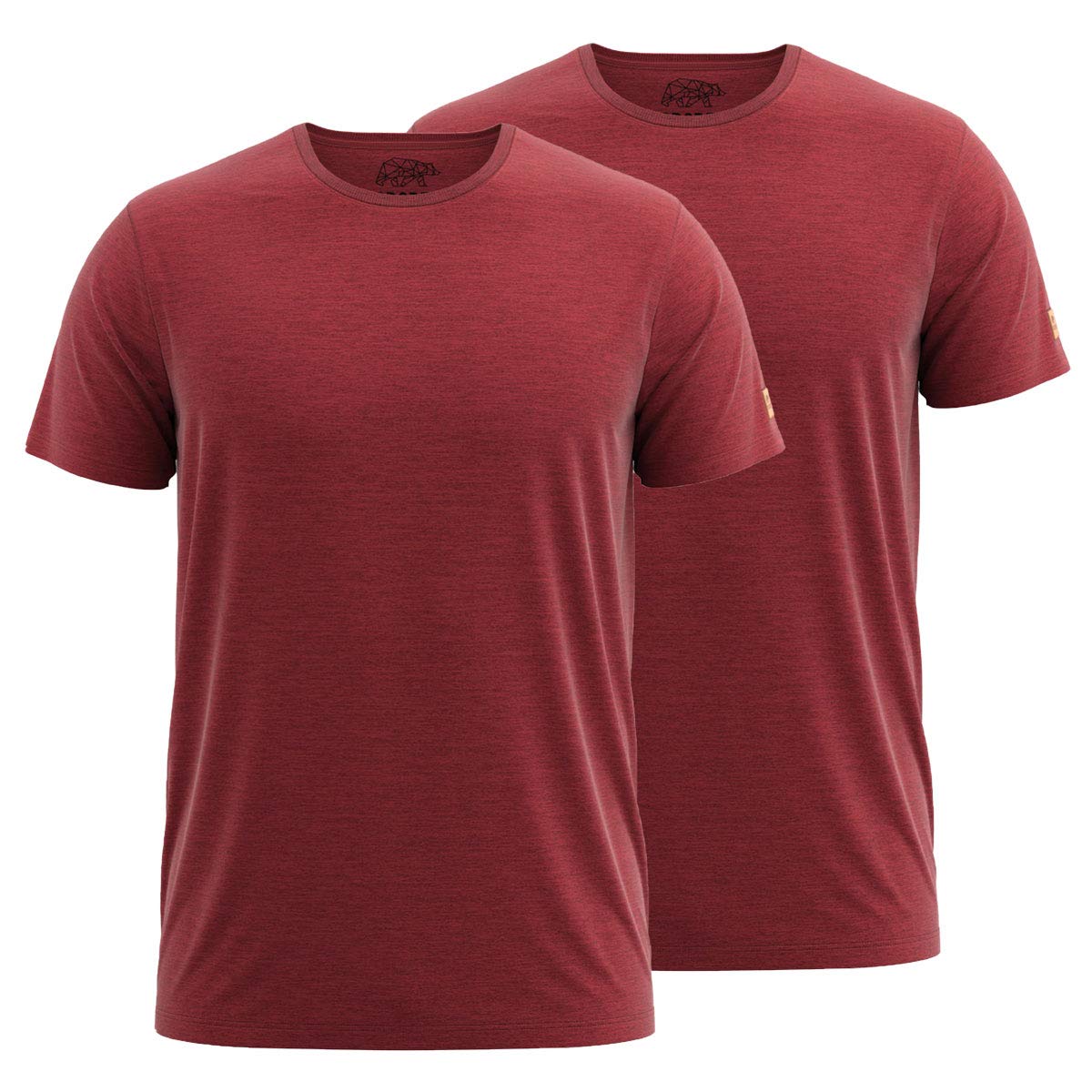 FORSBERG T-Shirt Doppelpack zum Sparpreis einfarbig Rundhals hochwertig robust bequem guter Schnitt, Farbe:rot, Größe:L