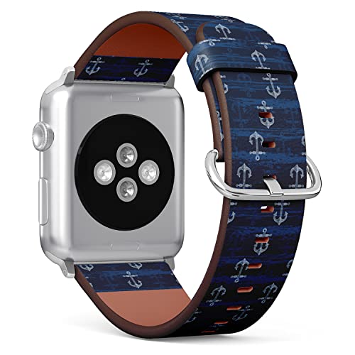 IKIKI-TECH Kompatibel mit Apple Watch-Armband, 38 mm, 40 mm, 41 mm (Anker, Meeresmuster), veganes Ersatzarmband für iWatch Series 8, 7, 6, 5, 4, 3, 2, 1 Ultra SE