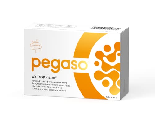 Pegaso Axidophilus - Nahrungsergänzungsmittel mit lyophilisierten Milchfermenten und präbiotischen Ballaststoffen (60 Kapseln)