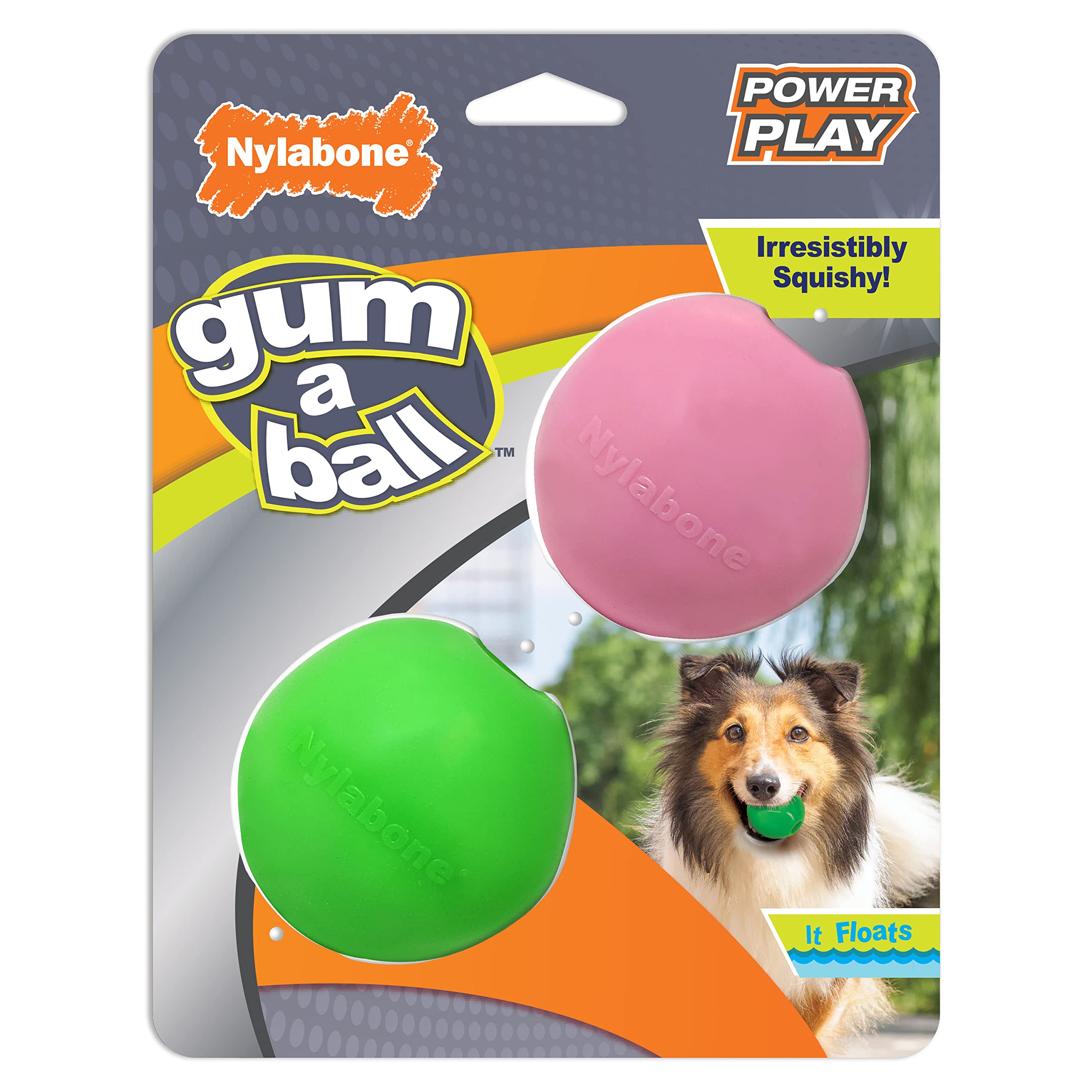 Nylabone Power Play Gum-a-Ball Spielzeug für Hunde, Einheitsgröße (2 Stück)