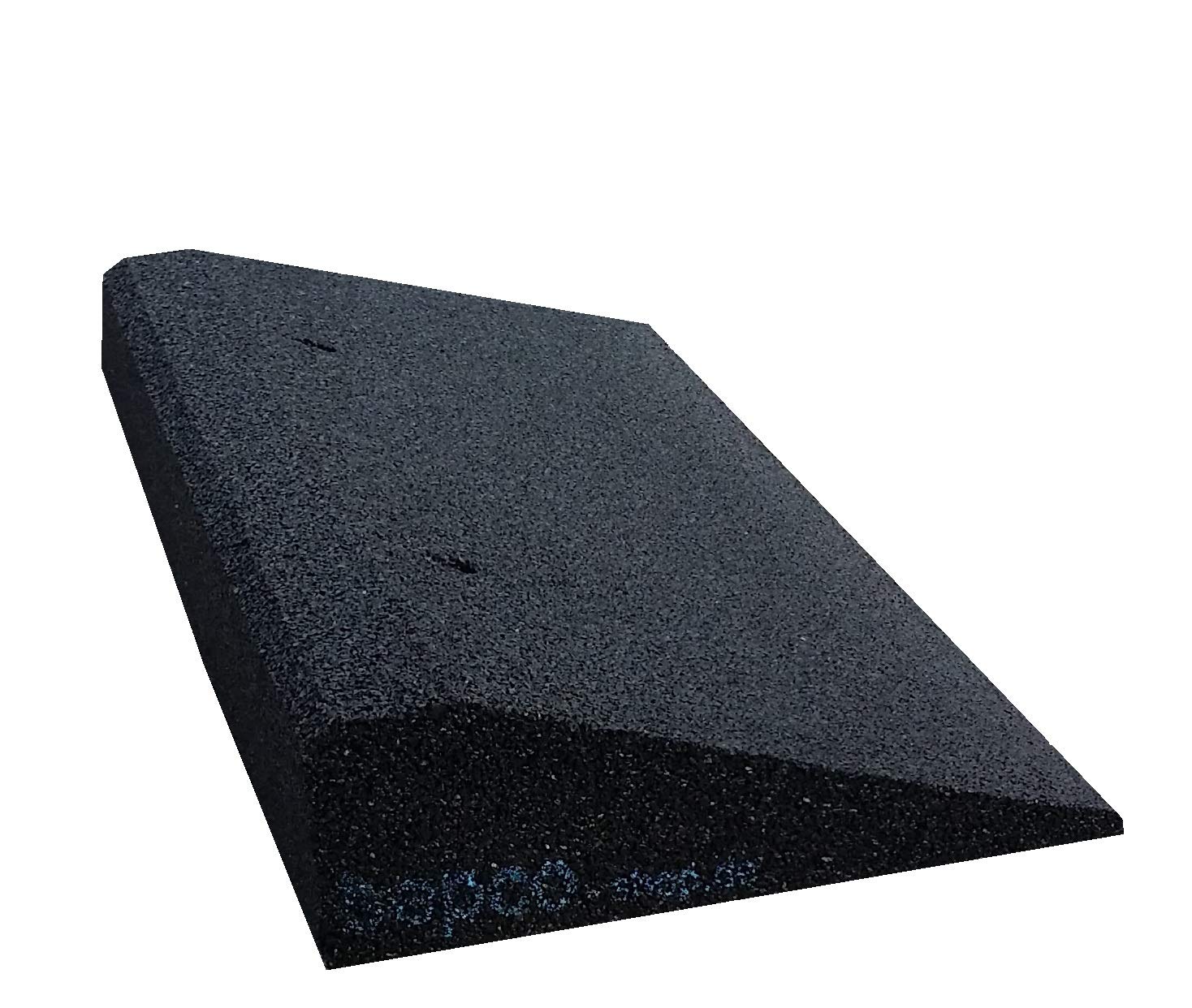 bepco Bordsteinkanten-Rampe LxBxH: 50 x 25 x 10 cm aus Gummi (schwarz) Auffahrrampe,Türschwellenrampe, mit eingelagerten Unterlegscheiben zur Befestigung