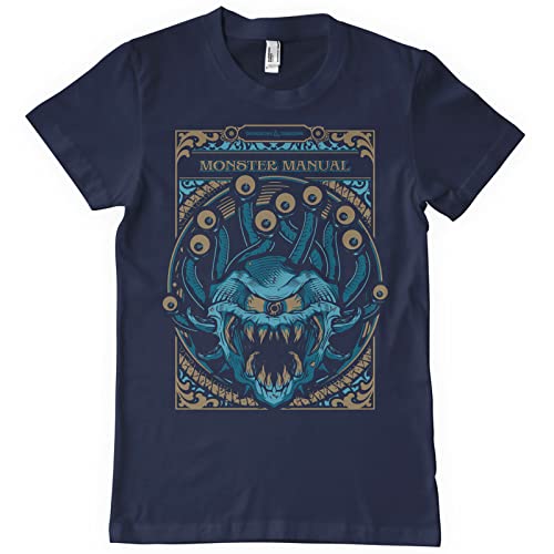 Dungeons & Dragons Offizielles Lizenzprodukt Monsters Manual Herren T-Shirt (Marineblau), Small