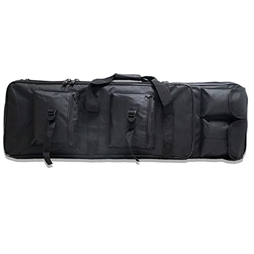 DFANCE Gewehrtasche Gewehrfutteral 2 Langwaffen,Langwaffenfutteral Gepolstert Futteral Angeln,wasserdichte Gun Case,Available for Magazine Storage and Other Tools,Schwarz,120cm/47.2in