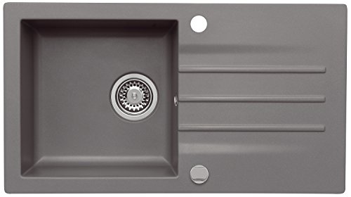 AXIS KITCHEN Mojito 40 Küchenspüle Farbe Axis Moonlight Grey Grau Material Axigranit 50er Unterschrank Spülbecken Siphon, Exzenterbedienung